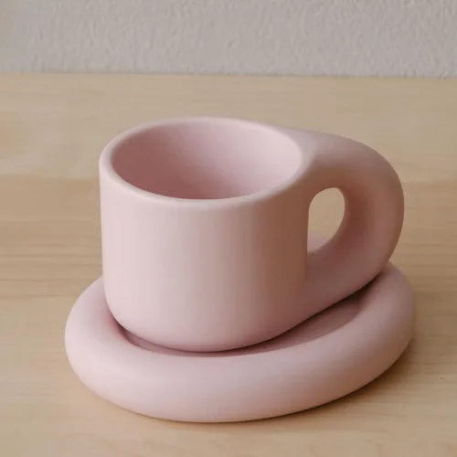 Miniatura 10 de WENSHUO Taza de Café Graciosa y Divertida, Taza y Platillo de Noveldad Linda, Crema Mate, 9 oz (Crema Mate)