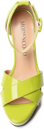 Miniatura 136 de MODENCOCO Sandalias de boda con correa de tobillo sexy para mujer, con plataforma y puntera abierta, tacón de aguja y tacón alto, zapatos de vestir