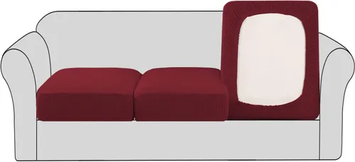 Miniatura 43 de H.VERSAILTEX - Fundas elásticas para cojín de sofá individual, fundas de asiento para silla de sofá, protector de cojín con tejido jacquard de sarga
