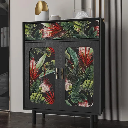 Miniatura 8 de CRE8TIVE Papel tapiz de selva tropical oscuro, 24 x 118 pulgadas, papel tapiz floral para despegar y pegar, papel de pared botánico de hoja