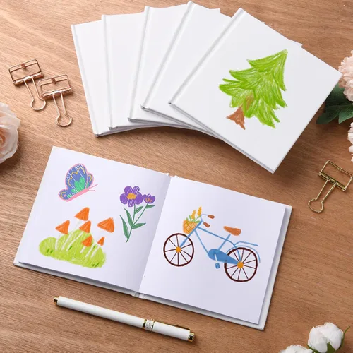 Miniatura 4 de zmybcpack Paquete de 12 libros encuadernados en blanco de 5x5 pulgadas, libro encuadernado en blanco para estudiantes para escribir historias