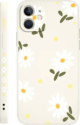 Miniatura 10 de LEECG Funda para iPhone 12 Mini, diseño creativo con estampado floral, funda antiarañazos de microfibra suave, funda de silicona líquida para Negro