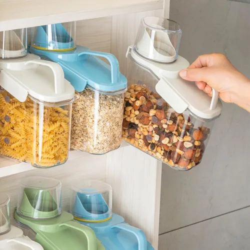 Miniatura 7 de LANGMINGDE 1 pieza de contenedores de almacenamiento de cereales, contenedores de almacenamiento de alimentos secos grandes herméticos de 2.8L/95oz