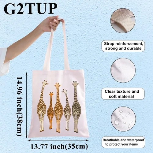 Miniatura 4 de G2TUP Bolsa de mano de jirafa amantes de la jirafa bolsa de comestibles reutilizable jirafa animal regalo de cumpleaños Bolso de mano jirafa