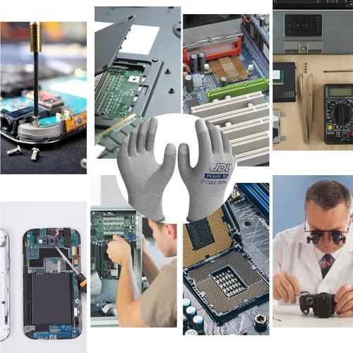 Miniatura 7 de JDL Guantes de trabajo ESD, guantes antiestáticos para construcción de PC, instalación y reparación de computadoras, guantes de fibra de carbono