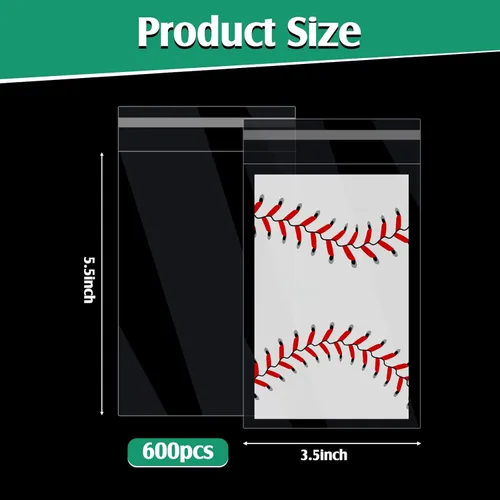Miniatura 2 de Lewtemi 100 fundas graduadas para tarjetas, bolsas resellables de equipo para tarjetas de intercambio, béisbol, deportes, losas, protección de losas