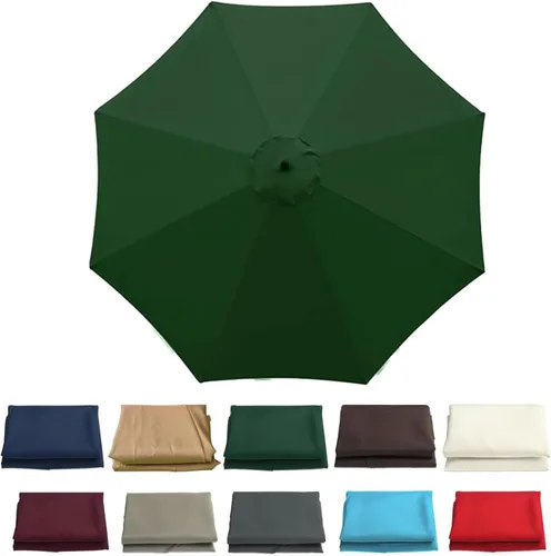 Miniatura 13 de Cubierta de repuesto para sombrilla de patio al aire libre, 6 varillas / 8 varillas de 6.5 pies/9 pies/10 pies, toldo de repuesto para sombrilla
