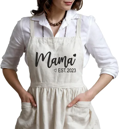 Miniatura 9 de GODMERCH Delantal bordado personalizado: diseña tu propio texto, delantal de cocina personalizado para mujeres, día de la madre, Navidad