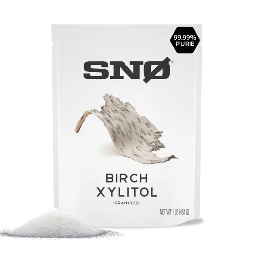 SNO - Edulcorante puro de xilitol de abedul – Bolsa resellable de 1 libra | Bajo en calorías, sin OMG, sin gluten, vegano, kosher | Paleo, diabético