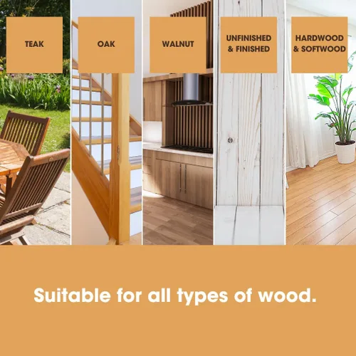 Miniatura 8 de Furniture Clinic Danish Oil Cuidado de madera para muebles de madera interiores y exteriores, roble, pino, teca, imprimación, sello y acabado