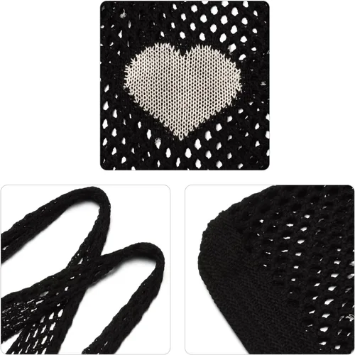 Miniatura 5 de Ovida Bolso de mano de ganchillo de malla, bolsa de playa Fairycore, bolso hobo de hadas, estilo grunge, bolso estético Y2K para mujeres y niñas
