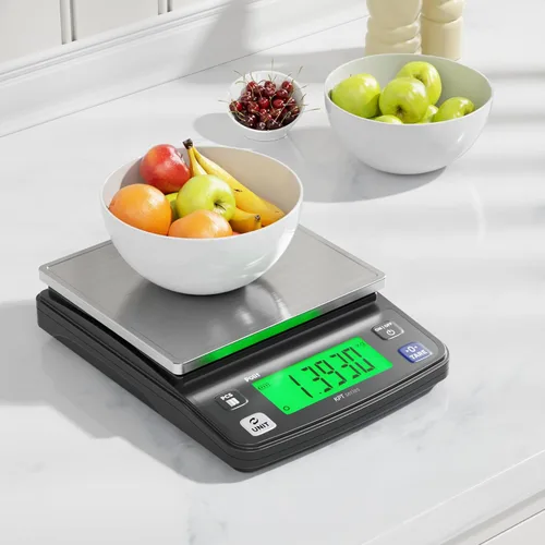 Miniatura 2 de Polit KPT - Báscula digital de cocina, escala de alimentos de precisión de 0.02 oz, 13 libras / 13.2 lbs con bandeja de acero inoxidable, doble