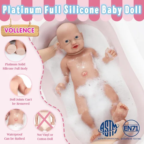 Miniatura 3 de Vollence Muñecas magnéticas de silicona de 23 pulgadas con peso de 11.4 libras, [NO vinilo], de silicona de cuerpo completo, realista, realista