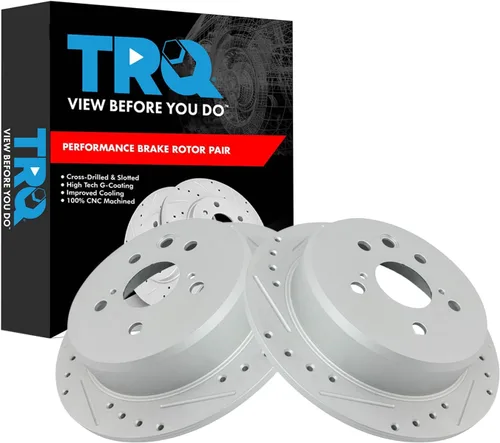 Miniatura 122 de TRQ Juego de rotores de freno de rendimiento trasero con revestimiento G premium compatible con Mazda 6 2014-2021