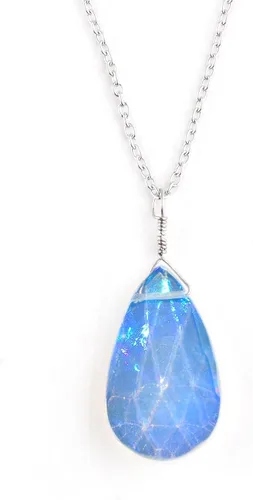 Miniatura 12 de OdrillionGems Collar con colgante de gotas de piedras preciosas naturales, plata de ley 925, hecho a mano, cristales curativos de chakras, piedra