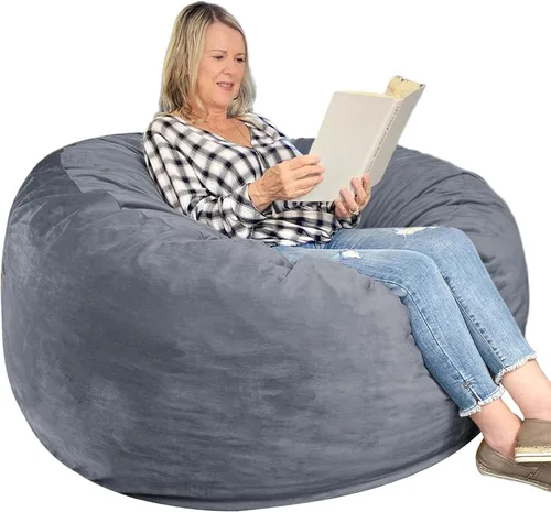 Miniatura 11 de WhatsBedding Puf de 3 pies, puf grande para adultos con relleno de espuma viscoelástica, sofá puff perezoso para sala de estar, tela de terciopelo