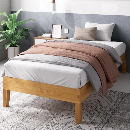 Miniatura 16 de Cama plataforma de madera sólida de lujo Zinus 12 pulgadas con cabecero de cama/no necesita resortes/soporte de madera con listón/acabado expreso