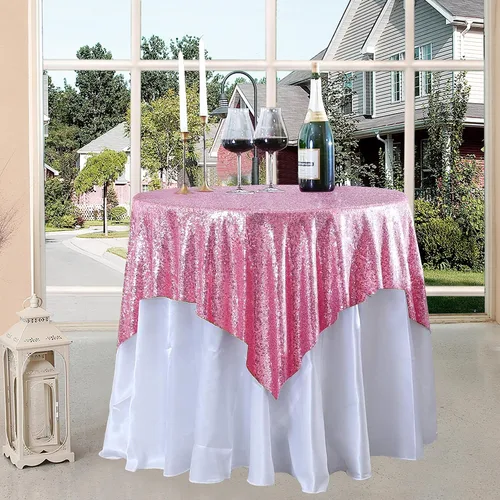 Miniatura 93 de Manteles redondos de lentejuelas negros para fiestas, de 121,9 cm, mantel redondo de purpurina ajustado, pequeño, lindo y dulce, para boda