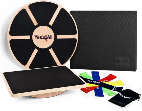 Miniatura 9 de Yes4All Versatile Wooden Wobble Balance Board, Balance Trainer for Mobility Training, Standing Desk, Core Training, Exercise Balance Stability A.