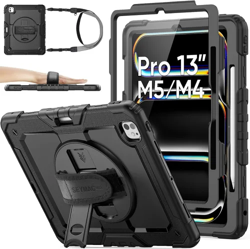 Miniatura 15 de SEYMAC stock Funda protectora para iPad Air de 11 pulgadas M3 2025/M2 2024 (Air 7ª/6ª generación), funda resistente con protector de pantalla
