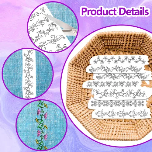 Miniatura 3 de ORIGACH 4 Hojas Grandes de Estabilizadores de Bordado Solubles en Agua de Otoño, Papel de Bordado de Hojas de Calabaza y Setas para Costura a Mano