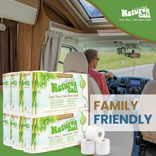 Miniatura 5 de Nature's Call - Papel higiénico para vehículos recreativos, barcos y hogar, 2 capas, suave, fuerte, seguro para tanques y de disolución rápida