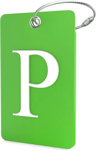 Miniatura 23 de Shacke Etiquetas iniciales sin privacidad para maleta y equipaje con bucle de metal, Verde