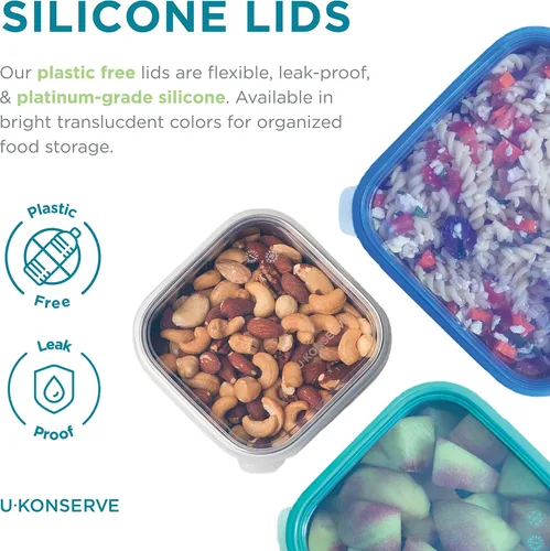 Miniatura 4 de U Konserve Contenedor de Caja Bento de Acero Inoxidable para Almacenamiento de Alimentos, Tapa de Silicona a Prueba de Fugas Apta para Lavavajillas