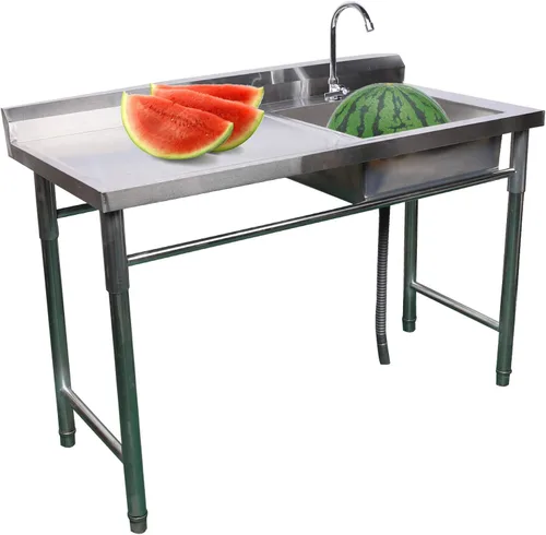 Miniatura 3 de Fregadero de restaurante comercial, fregadero de cocina independiente de acero inoxidable, fregaderos de cocina con colador, fregadero de cocina