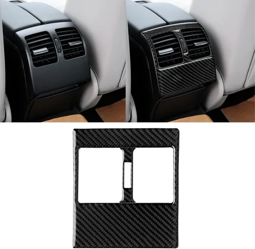 Miniatura 25 de para Mercedes-Benz Clase C W204 2011-2013 Real Cubierta de Panel de Fibra de Carbono Suave para Aire Acondicionado, Adhesivo de Marco de Panel