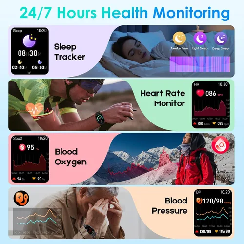 Miniatura 3 de Smart Watch for Men Women Make Call Answer 1.85" with 20+ Sport Modes Fitness Tracker Sleep Spo2 Heart Rate Monitor Smartwatch Waterproof Pedometer