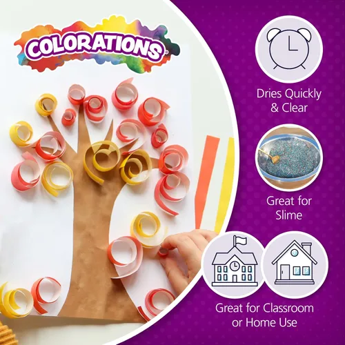 Miniatura 3 de Colorations Pegamento blanco lavable - 1 galón, se seca transparente, ideal para manualidades, escuela, uso en casa y oficina, no tóxico, perfecto