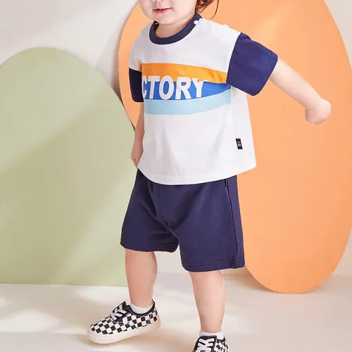 Miniatura 3 de Pantalones cortos de algodón con cintura elástica para niños pequeños, ropa de verano
