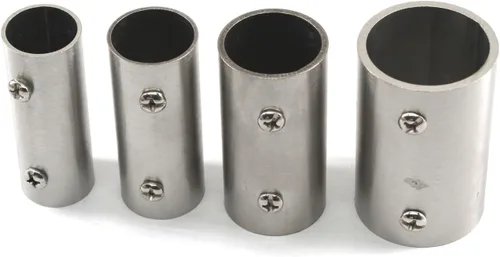 Miniatura 3 de Conector de varilla de tubo recto de acero inoxidable de 1.260 in para bastidores para colgar barandilla de valla (2 piezas)