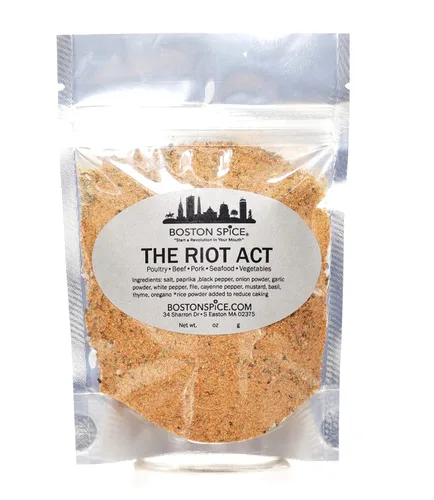 Boston Spice The Riot Act Mezcla de condimentos gourmet Frote seco Aves de corral Pollo Carne Carne Filete Marisco Pescado Verduras Ahumado Barbacoa