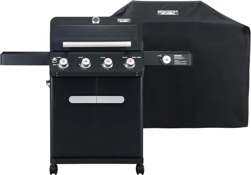 Miniatura 11 de Monument Grills Barbacoa al aire libre de acero inoxidable de 3 quemadores de gas propano, parrilla de patio o jardín de 48,000 BTU con quemador