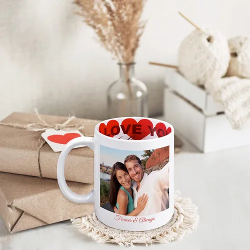 Miniatura 4 de Taza personalizada con texto en inglés "I Love You", regalos personalizados para parejas, regalos románticos con fotos para el día de San Valentín