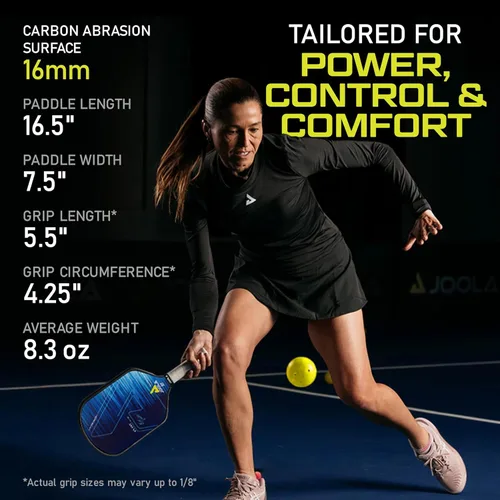Miniatura 5 de JOOLA Ben Johns Hyperion Pickleball Paddle - Select Raw Carbon Surface or Carbon Abrasion Surface for Increased Power and Spin - Elongated Grip