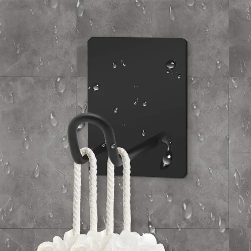 Miniatura 5 de Ganchos adhesivos, gancho de toalla de acero inoxidable, colgador adhesivo para cocina y puerta, ganchos de pared de baño para colgar toallas
