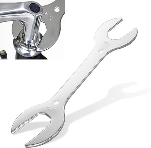Kawlity Llave de bicicleta 4 en 1 Metal 1.181 in/1.260 in/1.417 in/1.575 in Llave de pedal de auriculares de bicicleta herramienta herramienta de