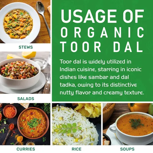 Miniatura 7 de Jiva Organic Toor Dal Kori, Unoily, Madhi Bolsa de 4 libras, guisantes indios de paloma partidos, sin OMG, vegano