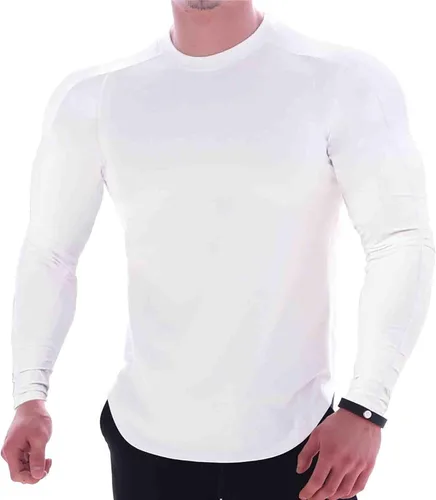 Miniatura 76 de Camisas de compresión atléticas de manga larga para hombre, capa base, camisa de entrenamiento atlético, camisas de compresión, camisetas deportivas