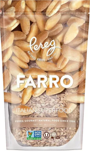 Pereg Farro 16oz | Grano nutritivo, rico en proteínas y fibras, alternativa de arroz fácil de cocinar, embalaje resellable