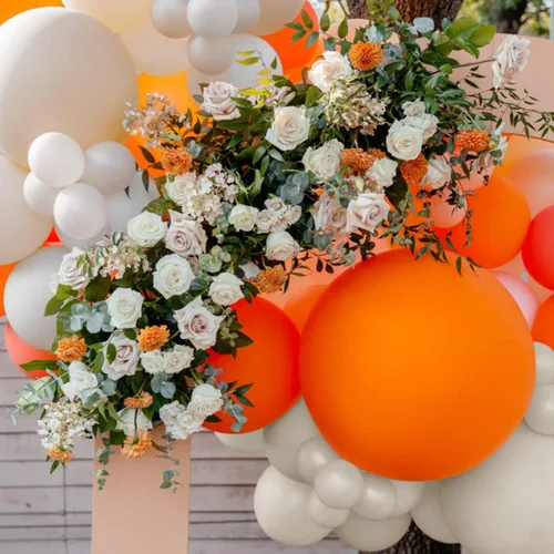 Miniatura 6 de Globos naranjas – 70 unidades de 12 pulgadas naranja quemado para otoño, baby shower, cumpleaños, Halloween, decoraciones de Navidad