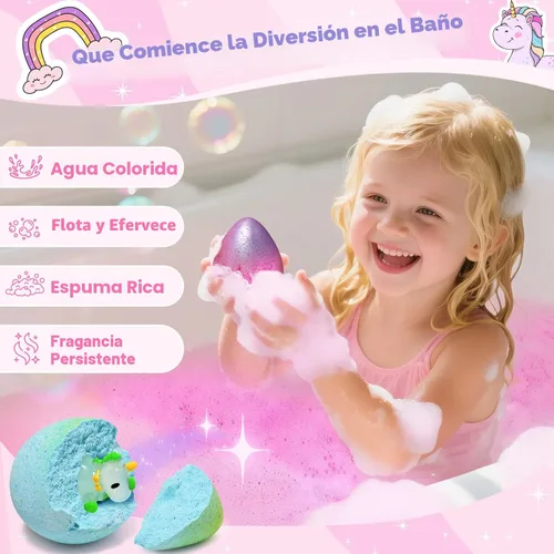 Miniatura 6 de Bombas de baño de unicornio con juguetes sorpresa en el interior, regalos de cumpleaños para niñas, paquetes de 9 bombas de baño de burbujas