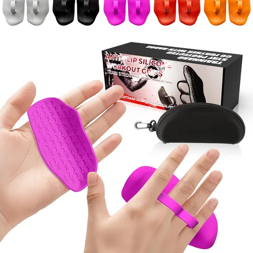 Miniatura 8 de Puños de entrenamiento antideslizantes – Protector ergonómico de goma en la palma para levantamiento de pesas, peso muerto, dominadas, crossfit