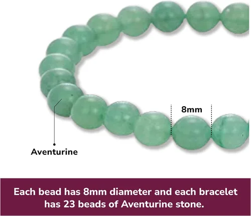 Miniatura 27 de Crystal Vibe Pulseras de cuentas de 0.315 in para mujeres y hombres, pulseras de cristal con piedras preciosas naturales, tamaño elástico ajustable