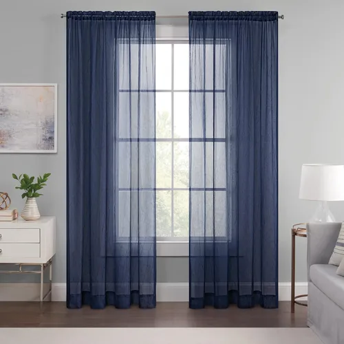Miniatura 8 de Eclipse Emina - Cortina de gasa transparente para ventana, con bolsillo para barra, 1 panel, 52 pulgadas de ancho x 95 pulgadas de largo
