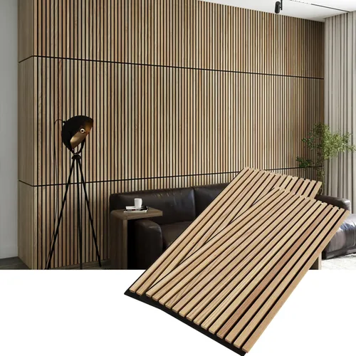 Miniatura 9 de Woody Walls Paneles de pared de listones de madera maciza, cada panel de pared de listones de madera está hecho de madera real, los paneles