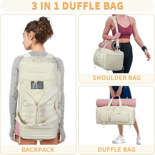 Miniatura 5 de Bosstin Bolsa de gimnasio para hombres y mujeres, 45L de viaje, bolsa de lona deportiva, mochila de viaje para gimnasio, fin de semana, mochila